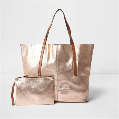 rose gold tote bag